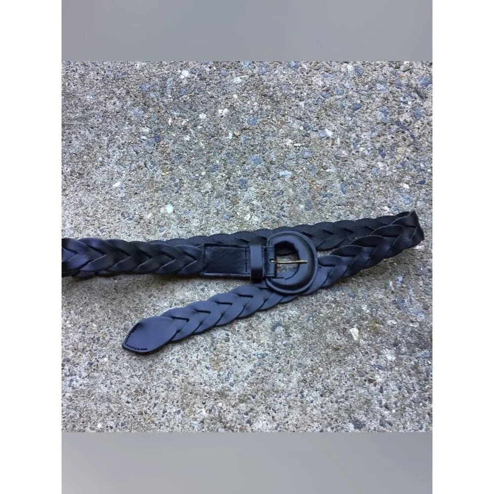 Summum Cow Leather Black Braided Belt